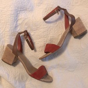 Coach size 8.5 orange & tan sandals